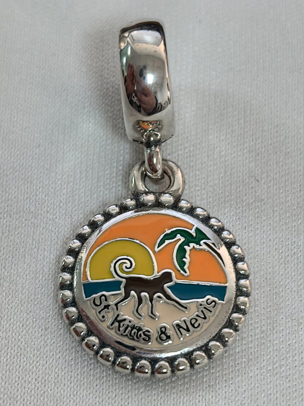 Pandora St. Kitts & Nevis Exclusive Dangle Charm Pendant, S925 Silver Jewelry